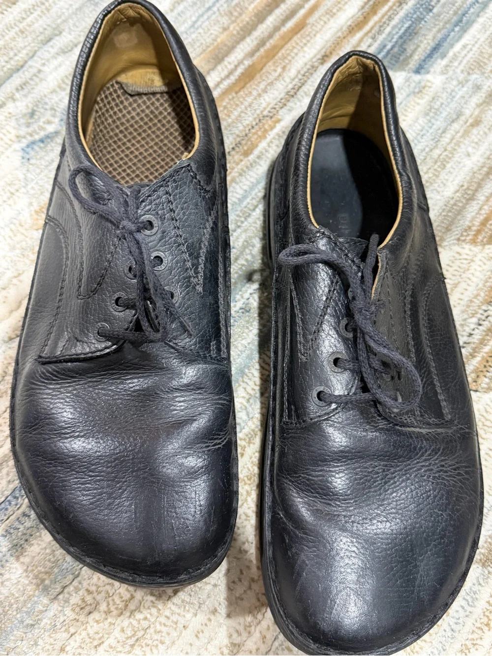 Birkenstock Black Leather Men's Lace-Up Derby Shoes
